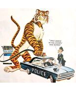 1965 Esso Gas Oil Tiger In The Tank Police Cruiser Advertisement Gasolin... - €51,51 EUR