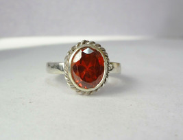 5.9 Ct. Natural Red Garnet/Hessonite Boho Ring,925 Sterling Silver Handmade ring - £40.91 GBP