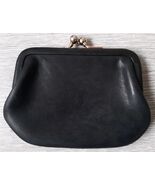 Vintage Coach Kisslock Coin Pouch Black Leather Change Purse A3 - $2,176.93 MXN