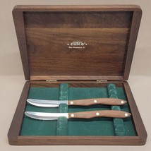 Vintage Cutco 1059 Serrated Steak Knife - 2 Pieces in Felt Lined Wood Box - £68.85 GBP