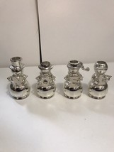 Noel Silver Heavy Weighted Candle Holders N O E L Table Decor - £30.03 GBP