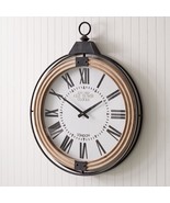 Large Pocket Watch Style Wall Clock with distressed finish - $143.59 CAD