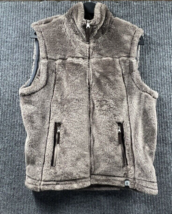 Free Country Womens Brown Faux Fur Vest Full Front Zip &amp; Side Pockets Ca... - $22.07