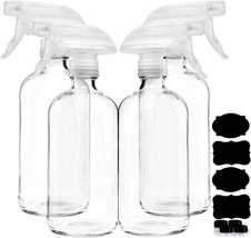 Clear Glass Spray Bottles For Cleaning Solutions (4 Pack) - 16 Ounce, Re... - $39.99