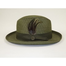 Men Bruno Capelo Summer Spring Soft Straw Style Hat Godfather GF206 Olive image 2