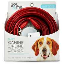 You &amp; Me Reflective Free to Flex Dog Tie-Out Cable, 20&#39; For Dogs up 100 - $21.49