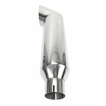 36&quot; Long 4&quot; Inlet 7&quot; Tip Angle Cut Silver Miter Diesel Smoker Exhaust Stack Tip - £55.94 GBP