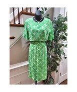 Vintage Donar Hadi Green Polyester Short Sleeve Top &amp; Knee Length Dress ... - $690.10 MXN