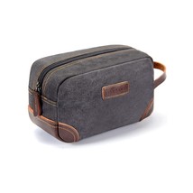 Emissary Men&#39;s Toiletry Bag Leather and Canvas Travel Toiletry Bag Dopp Kit for  - £40.00 GBP