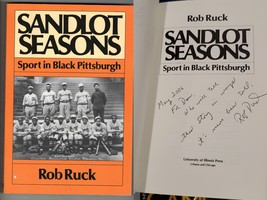 Rob Ruck Signed Hardcover Book Sandlot Seasons Sports in Black Pittsburgh - £15.56 GBP