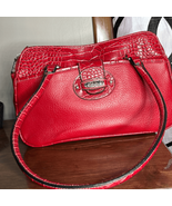 STYLISH CROCODILE PRINT RED SATCHEL - $19.60
