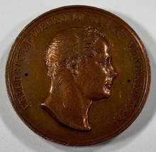 1840 Alemán Estado Prusia Bronce Medalla De Federico William IV, Marienb... - $147.50