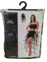 Witch Goth Halloween Costume Black Veil Dress Adult One Size Up To Sz 8 - $274.00 MXN