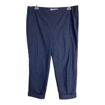 Avenue Womens Jeans Size 16 Crop Pants Cuffed Blue Stretch Denim Norm Core - £16.07 GBP