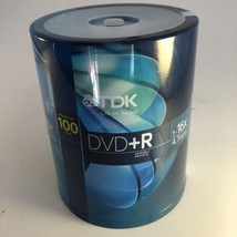 Tdk Dvd + R Recordable 1-16x 4.7GB 100 Pack Spindle Dvd+R Sealed New - £13.99 GBP