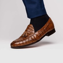 Bianchi Genuine Caiman Crocodile Dress Loafer Bay Apache image 4