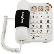 Seniors&#39; Big Button Phone With Corded Landline Telephone, One-Touch, Slip Grip. - £40.88 GBP