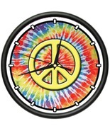 Hippie Wall Clock Peace Symbol Sign Grateful Dead Gift - £34.01 GBP