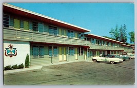 Postcard ME Maine Bar Harbor Frenchman&#39;s Bay Motel Chrome 1950s - $3.96