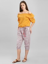 Spalle Scoperte Giallo Top E Al Polpaccio Pantalone Coordinati Cotone Se... - $55.01