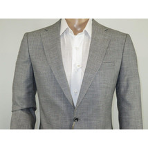 Men Sport Coat by Berlusconi Turkey Soft European Plaid #AT77 02 Gray Linen image 8
