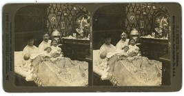 c1890&#39;s Humorous H.C. White Stereoview Card &quot;They Still Sit Up Late&quot; Crying Kids - £9.58 GBP