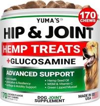 YUMA&#39;S Hemp + Glucosamine Hip and Joint Support Supplement for Dogs - 170 Ct - £18.37 GBP