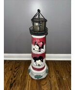 Rare Disney Mickey &amp; Minnie Mouse Ceramic Outdoor Lighthouse Lawn Decora... - $3,452.79 MXN