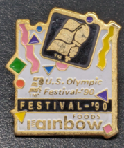 1990 US Olympics Festival Rainbow Foods Minnesota Torch Enamel Lapel Hat... - $13.54 CAD