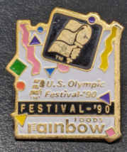 1990 US Olympics Festival Rainbow Foods Minnesota Torch Enamel Lapel Hat... - £7.88 GBP