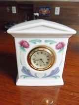 Lenox Chinastone table clock Poppies on Blue, 4 1/2&quot; x 4 1/2[lenoxtra] - $29.69