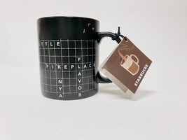 Starbucks Black Crossword Pike Place Ceramic Seattle Coffee Mug 12 oz Limited - £78.34 GBP