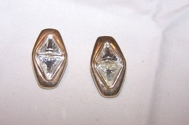 Vintage Signed S.A.L. Swarovski Clear Crystal Goldtone Clip-On Earrings - £13.70 GBP