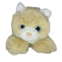 People Pals A&amp;A Plush Kitty Cat Blue Eyes Stuffed Animal Beanie Cream White 9&quot; - $10.86