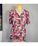 Agenda Womens Size 24 Sheer Tunic Blouse Floral Romantic Resort Vacation... - $23.38 CAD