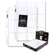 (200) Clear BCW Brand 9 Pocket Page 3 Ring Binder Sheets Trading Card Ho... - $39.46