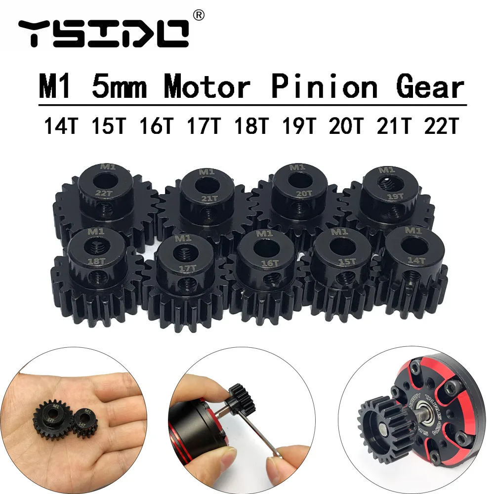 YSIDO M1 5mm 14T 15T 16T 17T 18T 19T 20T 21T 22T Steel Metal Pinion Motor Gear - £6.99 GBP+