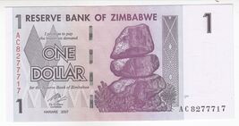 Zimbabwe, 1 Dollar, 2008 Issue, P65, UNC - $8.66
