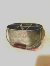 Divided Caddy with handle in Galvanized Tin - $38.00
