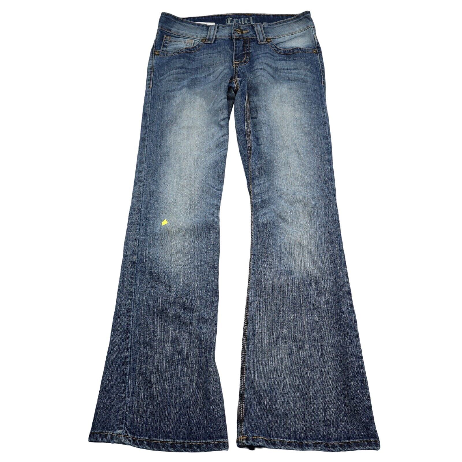 Cruel Pants Womens 5R Blue Low Rise 5 Pocket Design Flare Leg Casual Jeans - £21.50 GBP