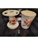 Vintage Toothbrush Holder &amp; Rinse Cup Made In Japan New - $277.81 MXN