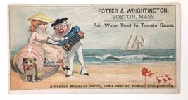 1880&#39;s Potter &amp; Wrightington Boston Salt Water Trout Victorian Trade Card - $31.00