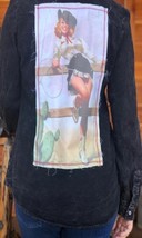 NuVintage Black Shirt w/Cowgirl Patch - $29.99