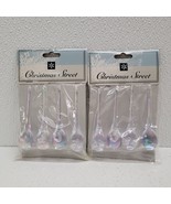 Hudson Bay Clear Plastic Iridescent Crystal Rain Drop Ornaments Set Of 8 - $29.60