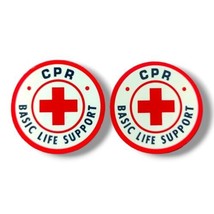 Vintage Red Cross First Aid CPR Basic Life Support Sticker Decal Dura-ca... - £11.76 GBP