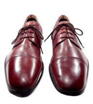 Size 10 Georgio Brutini Men Cap Toe Dress Shoe Cordovan Leather Lace Up Yuppie - £33.85 GBP