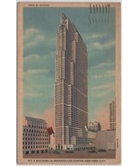 NY-New York City, RCA Building In Rockefeller Center Skyscraper, Linen P... - £7.33 GBP
