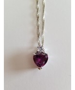 Fashion Jewelry ~ Silver-tone ~ Heart Design with a Purple Crystal ~ Nec... - €25,87 EUR