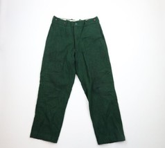 Vtg 70s Streetwear Mens 32x32 Distressed Heavyweight Wide Leg Wool Pants... - £93.37 GBP