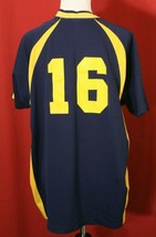 Diadora Soccer Jersey # 16 Navy Blue Yellow Men's Athletic Pullover Shirt XL - $13.78